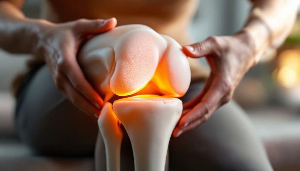 modelo anatomico rodilla con dolor inflamacion